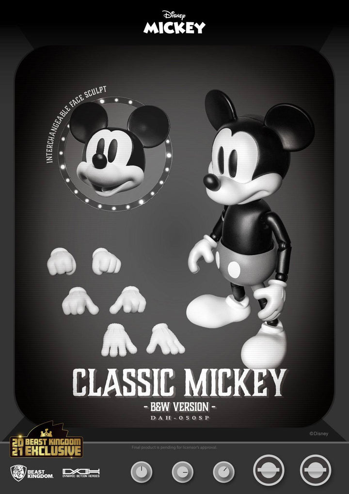 Disney Classic Dynamic Action Heroes 1-9 Mickey Classic Version B&W Version 21 c