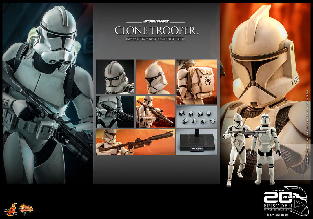 Hot Toys Star Wars Attack Of The Clones 20th Anniversary 1:6 Clone Trooper - Infinity Collectables 