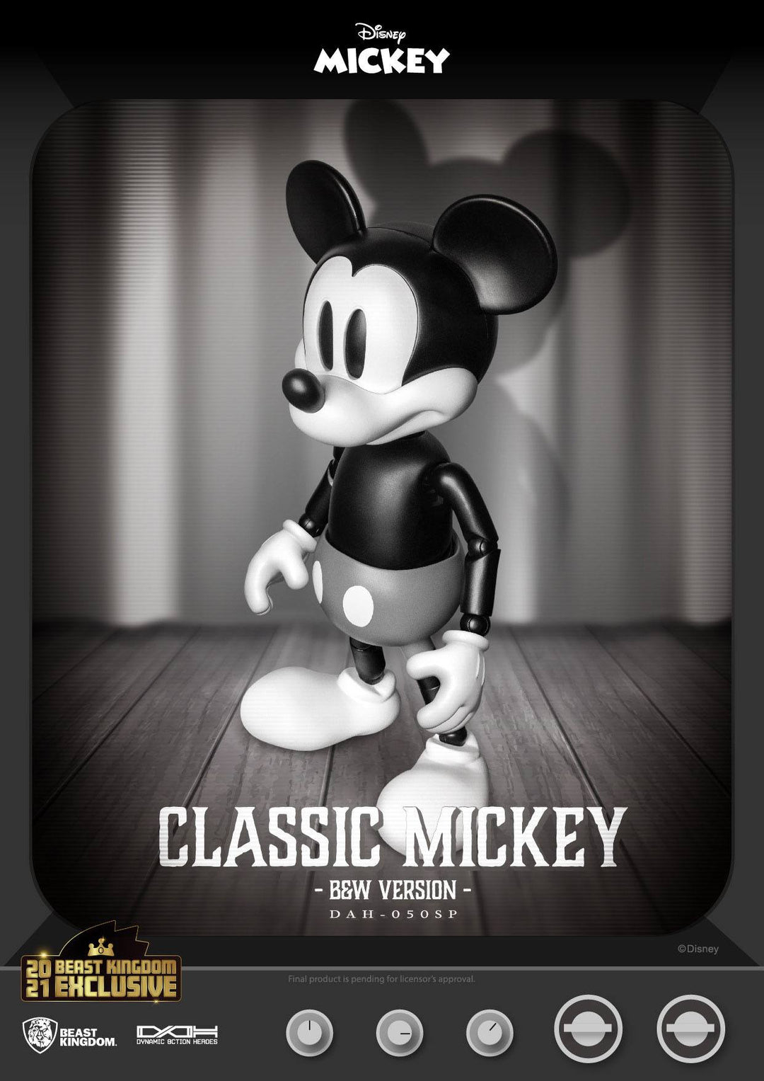 Disney Classic Dynamic Action Heroes 1-9 Mickey Classic Version B&W Version 21 c