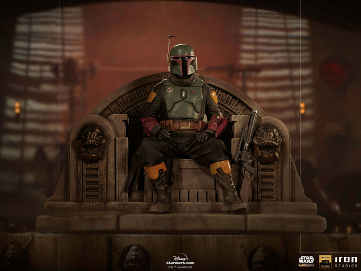 Iron Studios Star Wars The Mandalorian Art Scale Statue 1-10 Boba Fett on Throne