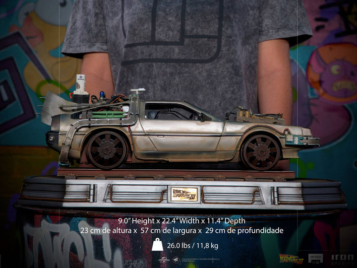 Iron Studios Back to the Future III Art Scale Statue 1-10 DeLorean