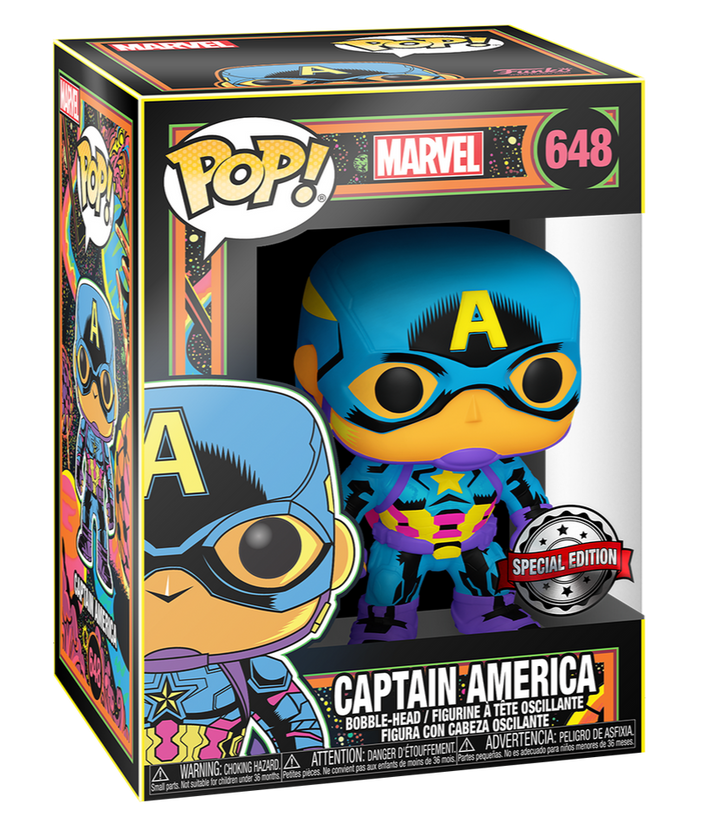 Marvel Black Light Captain America Funko Pop! Vinyl Figure