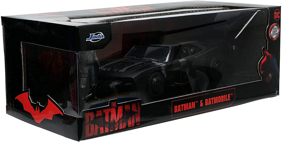 DC The Batman 1:24 Scale Die-Cast Metal Vehicle - Batman & Batmobile
