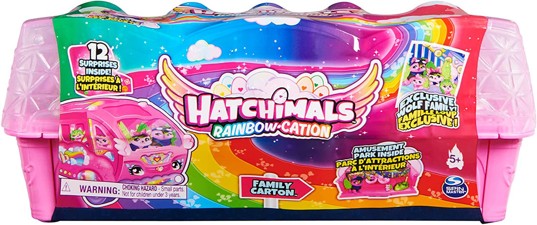 Hatchimals CollEGGtibles Rainbow-cation Wolf Family Carton with Surprise Playset