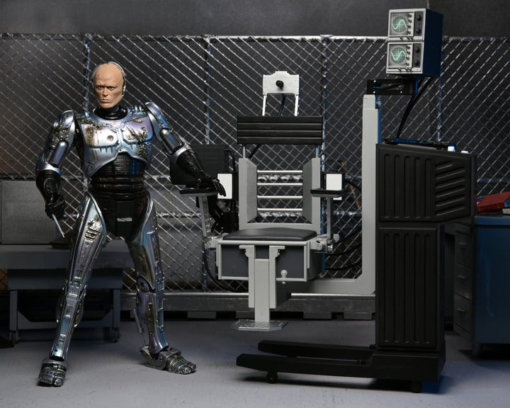 NECA Robocop 7” Scale Ultimate Battle Damaged RoboCop with Chair Action Figure