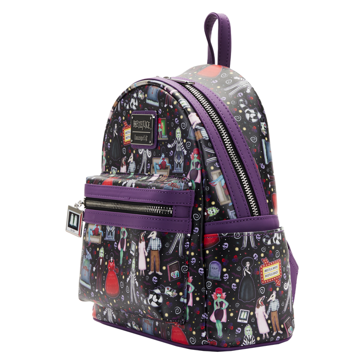 Loungefly Beetlejuice Icons All Over Print Mini Backpack