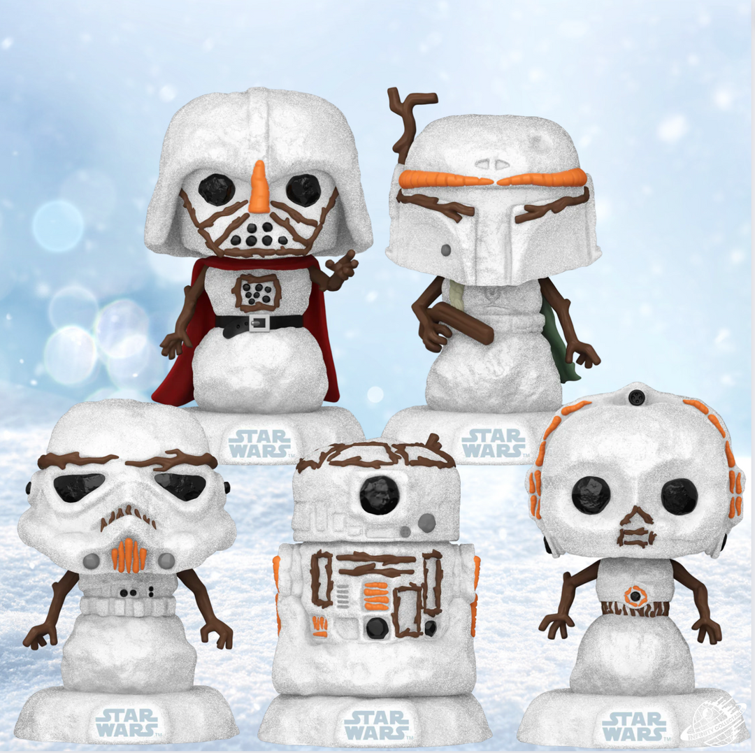 Star Wars Snowman 2022 Christmas Character Funko Pop Bundle