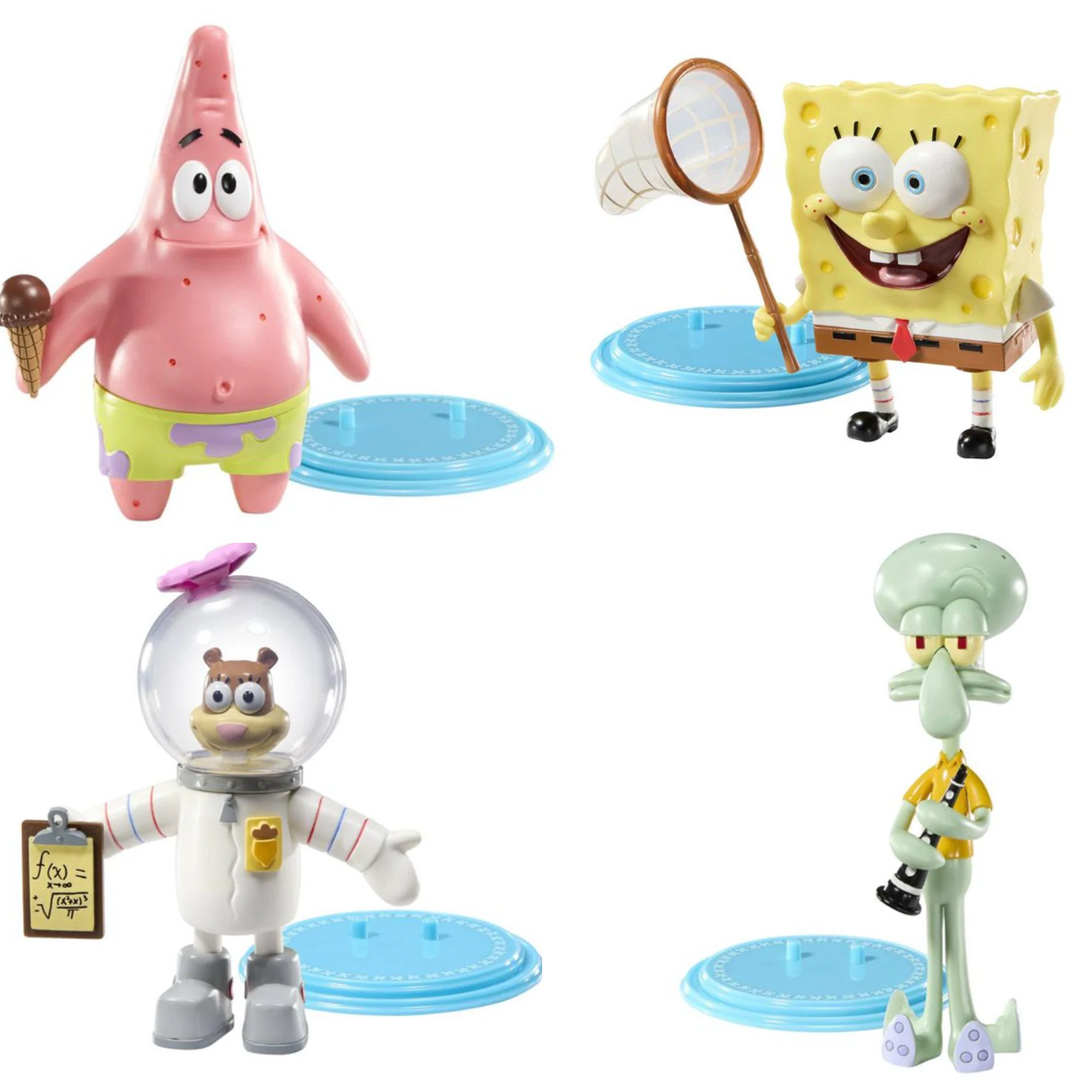 SpongeBob SquarePants Complete Bendyfigs 4 Figures Bundle