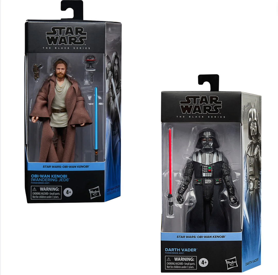 Star Wars The Black Series Obi-Wan Kenobi & Darth Vader Figure Bundle