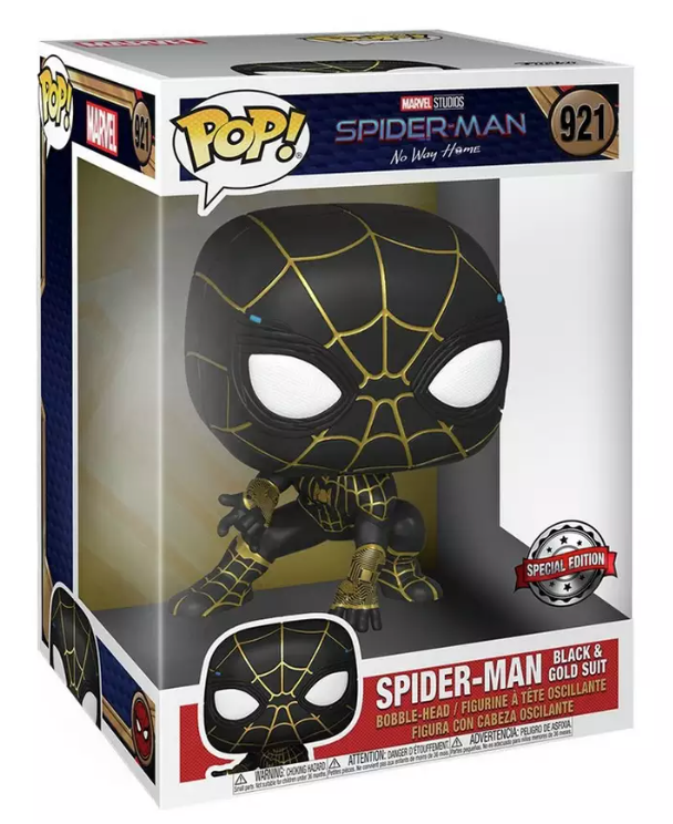 Spider-Man No Way Home Spider-Man (Black & Gold Suit) 10" Jumbo Sized Funko Pop! Vinyl Figure