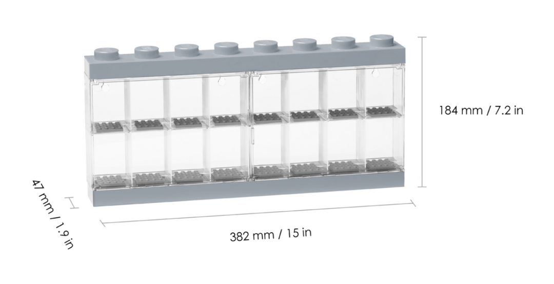 LEGO 16 Minifigure Display Case (Grey)