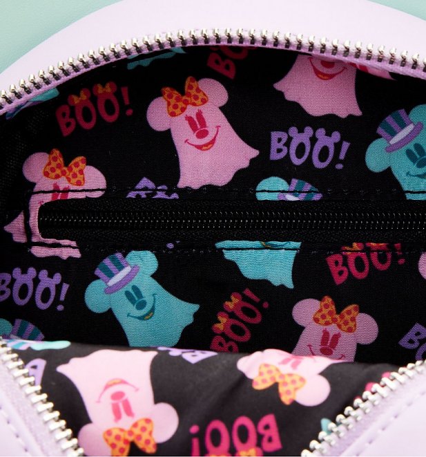 Loungefly Disney Mickey and Minnie Mouse Pastel Ghost Double Sided Crossbody Bag