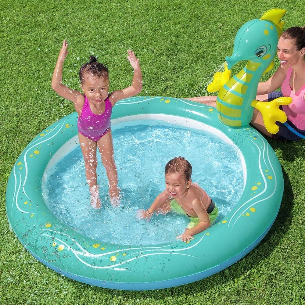 Bestway Inflatable Seahorse Sprinkler Paddling Pool