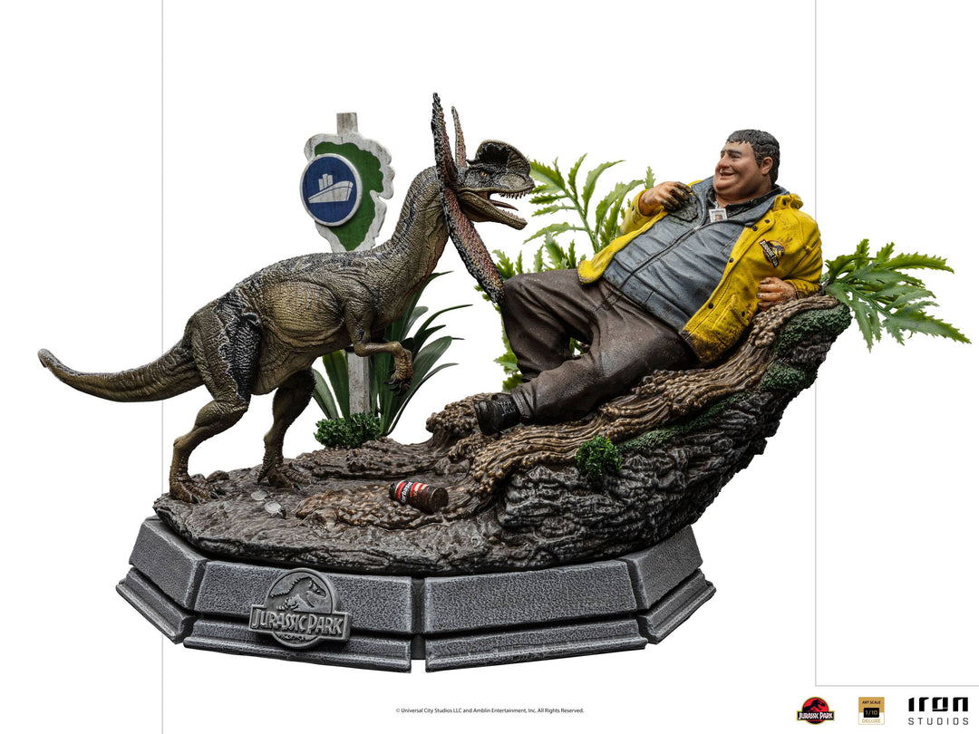 Iron Studios 1/10 Deluxe Art Scale Statue Jurassic Park Dennis Nedry With Dilophosaurus