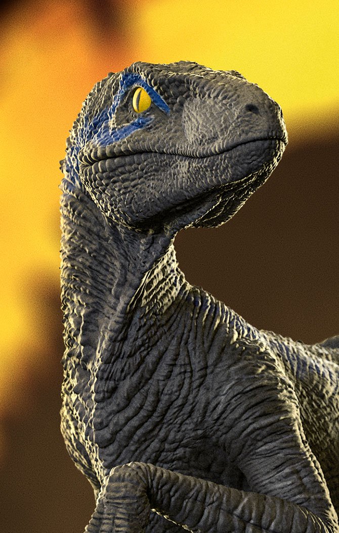 Iron Studios Jurassic Park Icons Velociraptor Blue (B) Statue