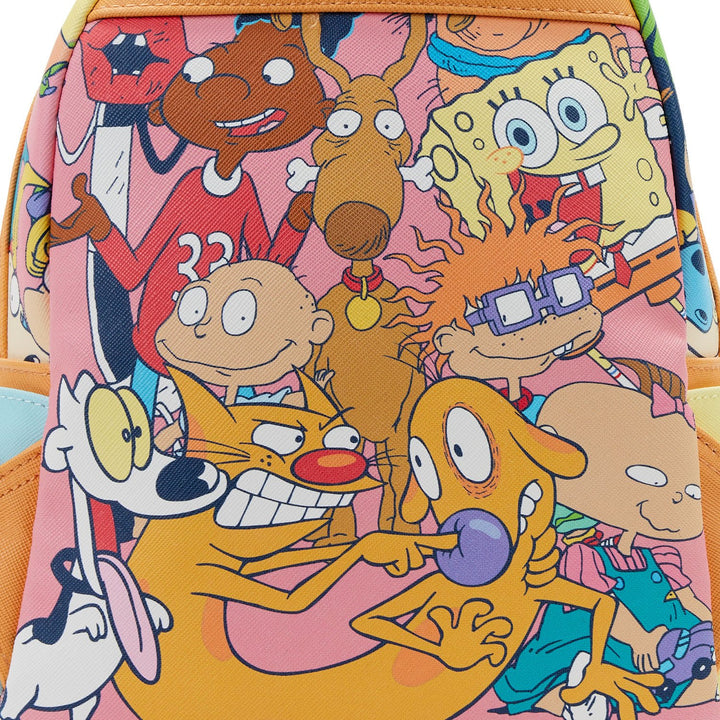 Loungefly Nickelodeon 90s Colour Block All Over Print Mini Backpack