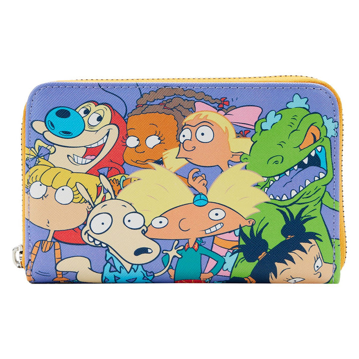 Loungefly Nickelodeon 90s Colour Block All Over Print Zip Around Wallet