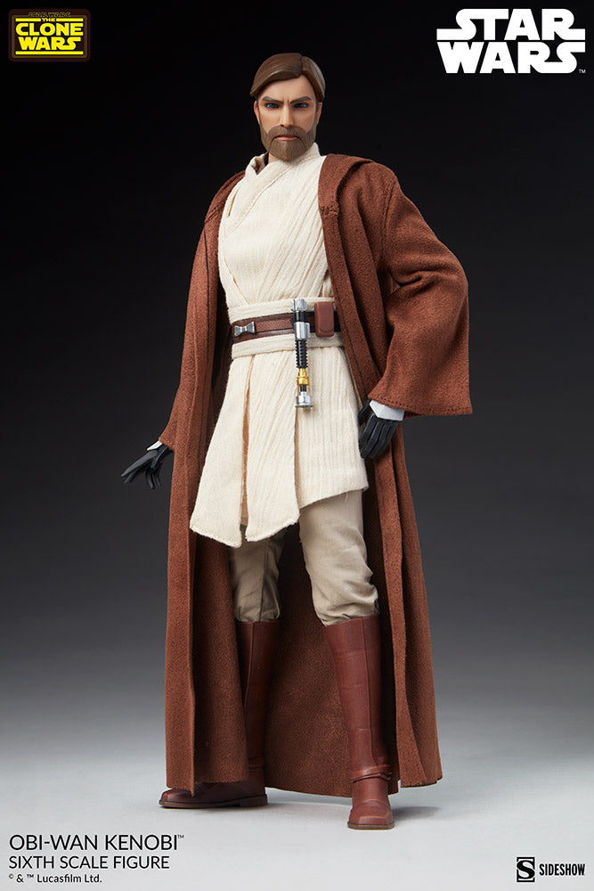 Sideshow Star Wars The Clone Wars Action Figure 1/6 Scale Obi-Wan Kenobi