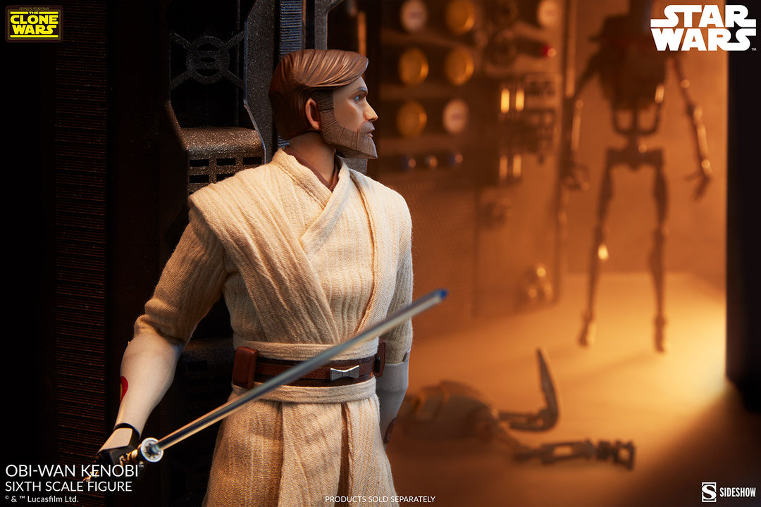 Sideshow Star Wars The Clone Wars Action Figure 1/6 Scale Obi-Wan Kenobi