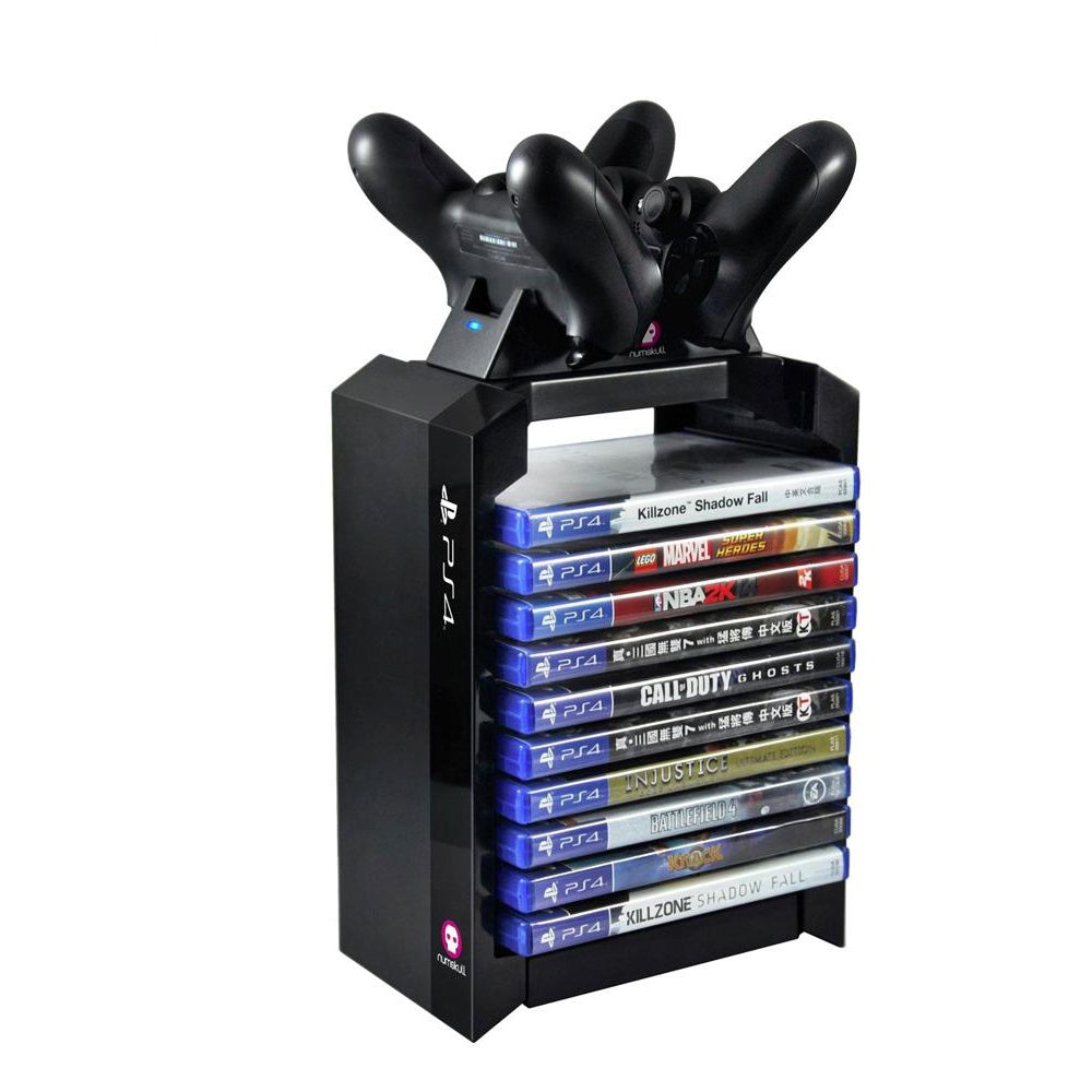 Official Sony PlayStation PS4 Games Storage Tower + Dual Charger