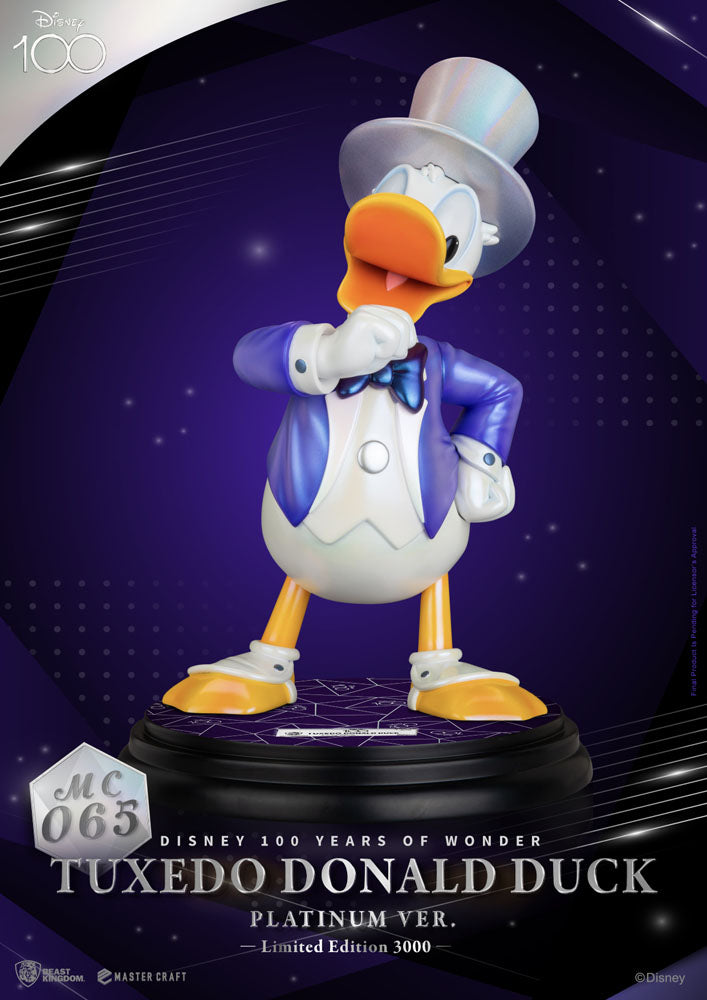 Beast Kingdom Disney 100 Years of Wonder Master Craft Tuxedo Donald Duck (Platinum Ver.) 1/4 Scale Limited Edition Master Craft Statue