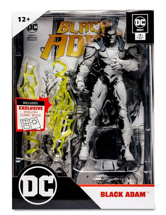 McFarlane DC Direct Page Punchers Action Figure Black Adam with Black Adam Comic (Line Art Variant)