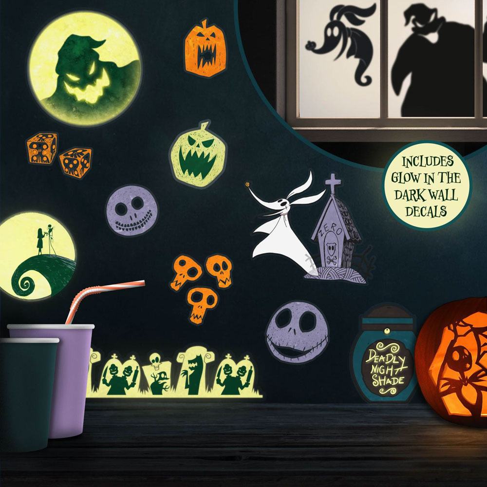 Official Nightmare Before Christmas Glow In The Dark Wall/Gadget Decals
